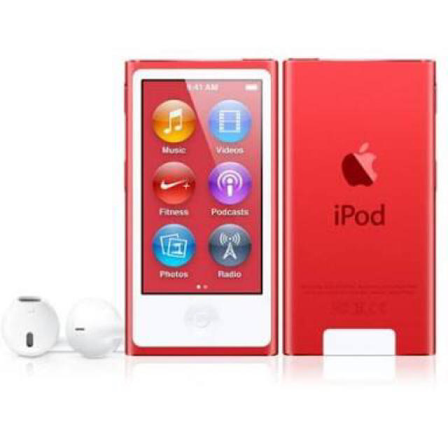 iPod nano 7世代 レッド 本体、箱、ケース