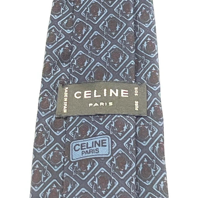 celine(セリーヌ)の【美品‼︎落ち着いた色味のネクタイ!】CELINE 総柄 シルクネクタイ メンズのファッション小物(ネクタイ)の商品写真
