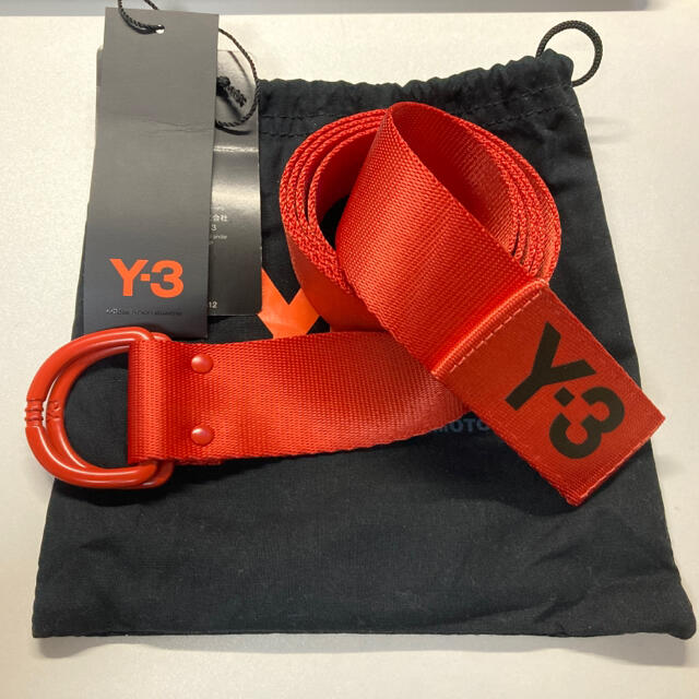 ワイスリー Y-3 ロゴ 刺繍 ダブルリング ベルト E42889 ブラック