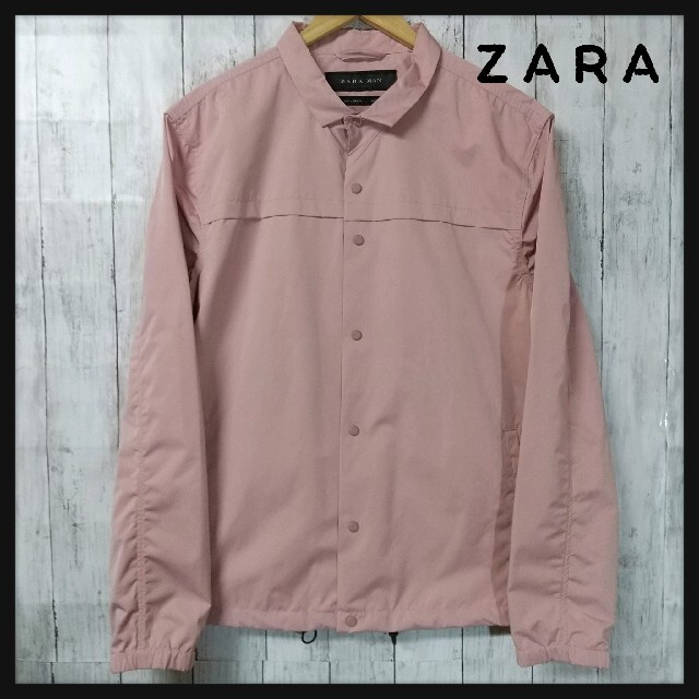 ZARA(ザラ)のZARA MAN コーチ ジャケット ブルゾン ナイロン ピンク  ペールトーン メンズのジャケット/アウター(ナイロンジャケット)の商品写真