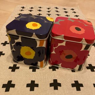 マリメッコ(marimekko)のマリメッコ   ウニッコ　缶　２個セット(小物入れ)