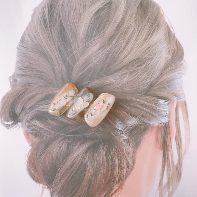 ナチュラルボタニカルヘアクリップ ハンドメイドのアクセサリー(ヘアアクセサリー)の商品写真