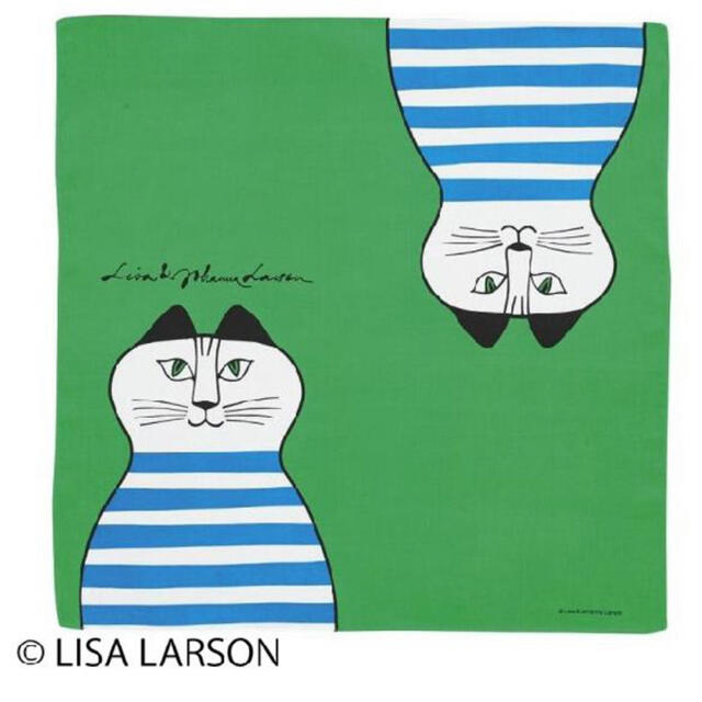 Lisa Larson(リサラーソン)のリサラーソン　ハンカチ　2枚セット　北欧　ねこ2 レディースのファッション小物(ハンカチ)の商品写真