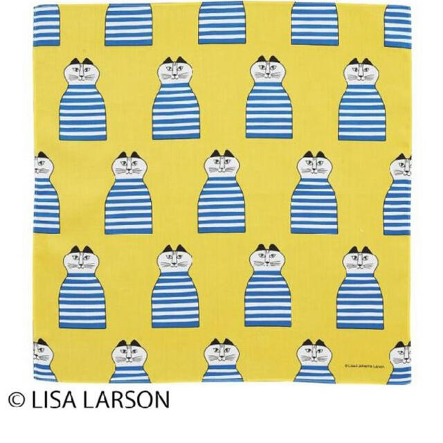 Lisa Larson(リサラーソン)のリサラーソン　ハンカチ　2枚セット　北欧　ねこ2 レディースのファッション小物(ハンカチ)の商品写真