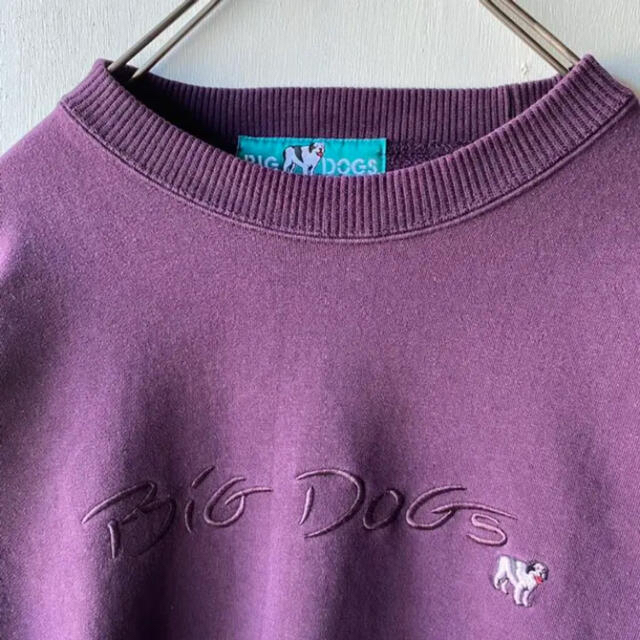 90’s BIGDOG 刺繍 犬 トレーナー パープル 紫 XL メンズのトップス(スウェット)の商品写真