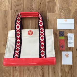 トリーバーチ(Tory Burch)のセール‼️ トリーバーチ トート ハンド バッグ タグ 証明書付き キャンバス(トートバッグ)