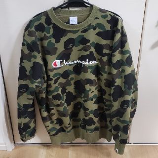 アベイシングエイプ(A BATHING APE)のアベイシングエイプ×チャンピオン　スエット　XL　極美品(スウェット)