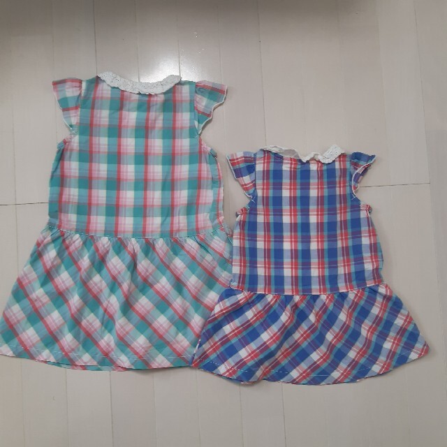 3can4on(サンカンシオン)の姉妹おそろい　チェックワンピース キッズ/ベビー/マタニティのキッズ服女の子用(90cm~)(ワンピース)の商品写真