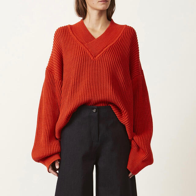 L'Appartement DEUXIEME CLASSE(アパルトモンドゥーズィエムクラス)の最終価格☆ TWINS FLORENCE VNeck Oversize Knit レディースのトップス(ニット/セーター)の商品写真