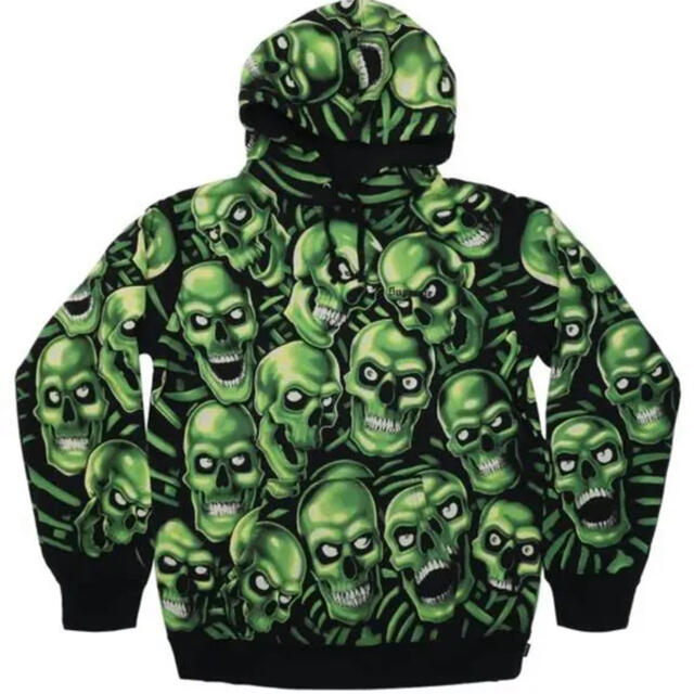 supreme scull pile hooded shirt