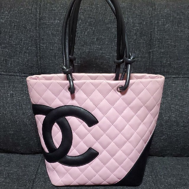 最終値下げ　美品　CHANEL　カンボンライン　ミディアム　トートバッグ　ピンク