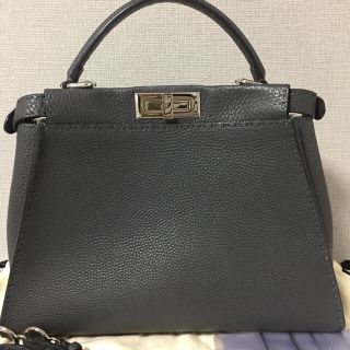 フェンディ(FENDI)のフェンディ FENDI ピーカーブー セレリア  アスファルトグレー(ハンドバッグ)