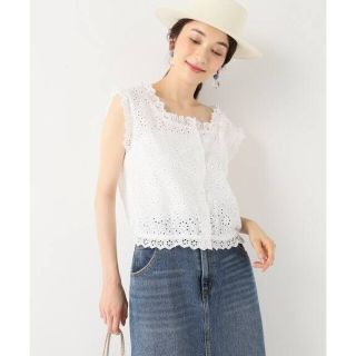 スローブイエナ(SLOBE IENA)の＊美品＊スローブイエナ SLOBE IENA 刺繍レースノースリーブブラウス(シャツ/ブラウス(半袖/袖なし))