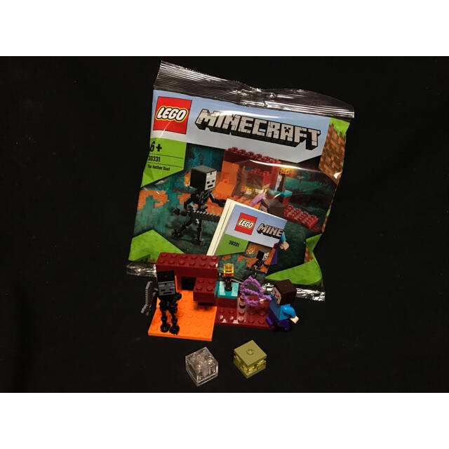 マイクラ LEGO ウィザースケルトン スティーブ ＋ 互換品 LEDブロック キッズ/ベビー/マタニティのおもちゃ(積み木/ブロック)の商品写真