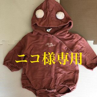 シマムラ(しまむら)のフード付き長袖ロンパース　70cm(その他)