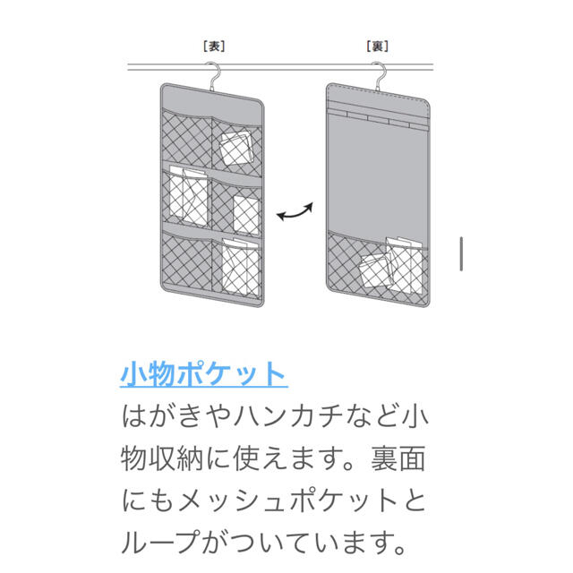 MUJI (無印良品)(ムジルシリョウヒン)の【新品・未開封】無印良品 吊るせる収納シリーズ「小物ポケット」 インテリア/住まい/日用品の収納家具(押し入れ収納/ハンガー)の商品写真