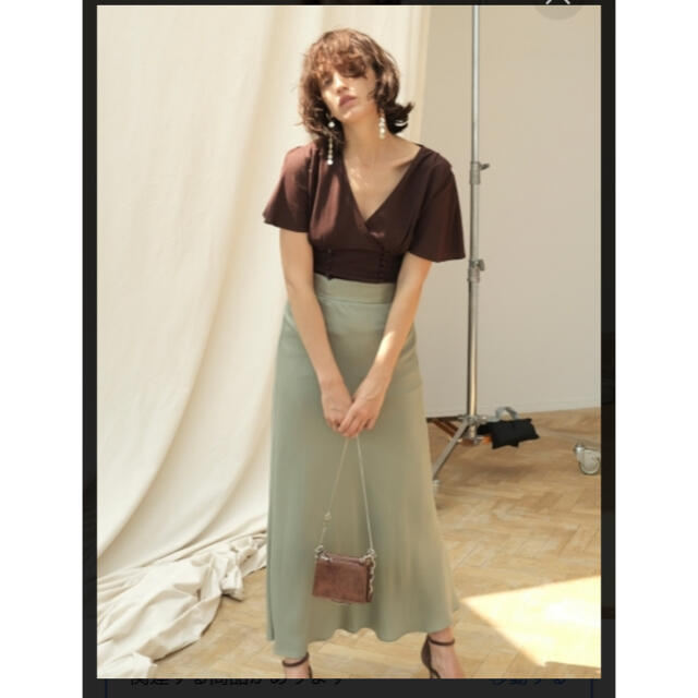 FRAY I.D(フレイアイディー)のフレイアイディーFRAYIDサテンナロースカートミント レディースのスカート(ロングスカート)の商品写真