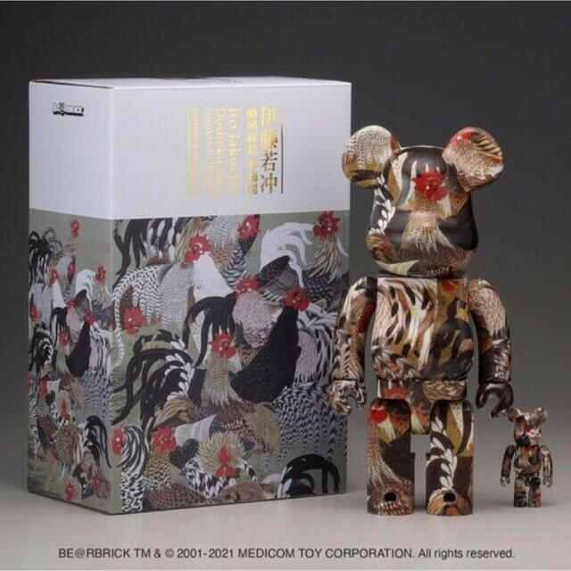 エンタメ/ホビーBE@RBRICK 伊藤若冲「群鶏図」100% & 400% 新品未開封