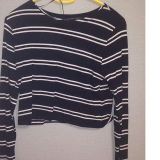 ザラ(ZARA)のショートボーダートップ(カットソー(長袖/七分))