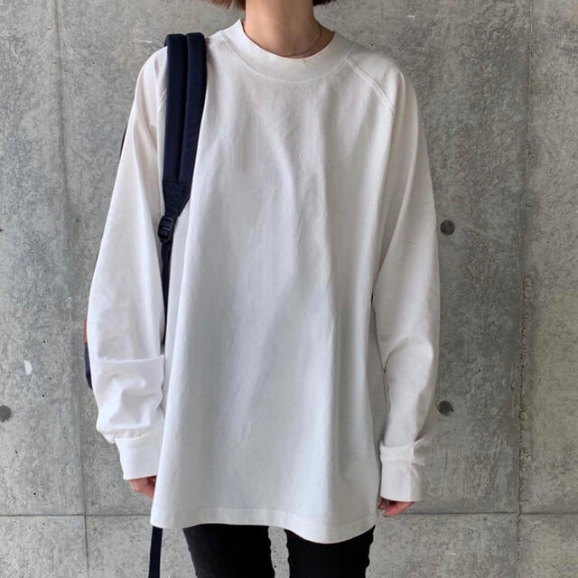 FASHIRU ラグランスリーブ cottonロング丈カットソー white レディースのトップス(Tシャツ(長袖/七分))の商品写真