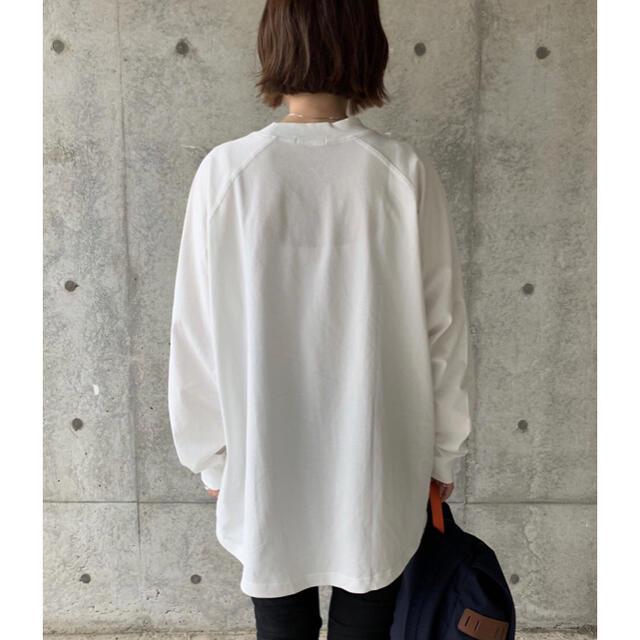 FASHIRU ラグランスリーブ cottonロング丈カットソー white レディースのトップス(Tシャツ(長袖/七分))の商品写真