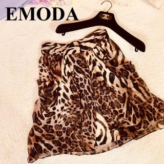 エモダ(EMODA)の【新品未使用品】EMODA ♪ レオパード シフォン お洒落 スカート 春夏(その他)