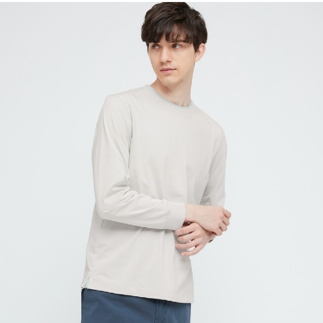 UNIQLO(ユニクロ)の【4XL】UNIQLO エアリズムコットンUVカットクルーネックT(長袖) メンズのトップス(Tシャツ/カットソー(七分/長袖))の商品写真