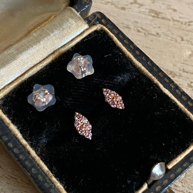 美品 天然 ピンクダイヤモンド ピアス k18 pg 美品 天然 ピンクダイヤモンド ピアス k18 pg