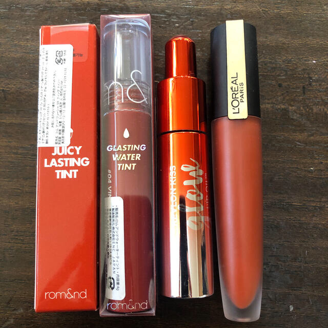 L'Oreal Paris(ロレアルパリ)のロムアンド　ジューシーラスティングティント　４本セット　まとめ売り コスメ/美容のベースメイク/化粧品(口紅)の商品写真