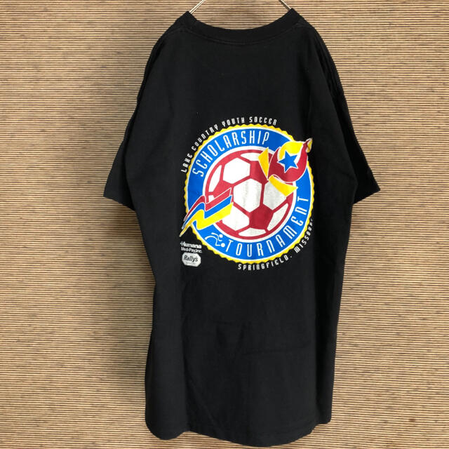 DIADORA(ディアドラ)の【ディアドラ】USA製　半袖Tシャツ サッカーボール　ユース　デカロゴ　55 メンズのトップス(Tシャツ/カットソー(半袖/袖なし))の商品写真