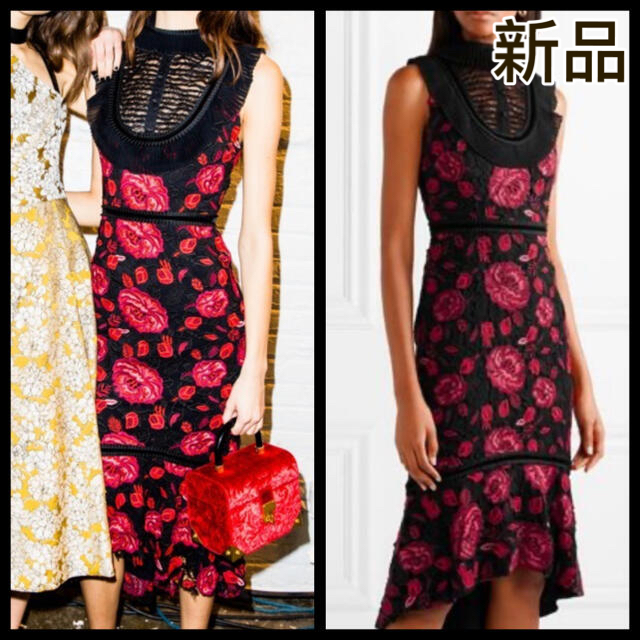 未使用【ALICE+OLIVIA】総レース 花柄 ドレスワンピース 【海外限定