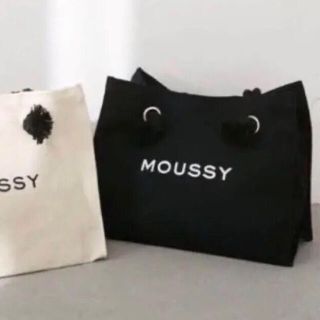 マウジー(moussy)のブラック♡MOUSSYキャンバストートバッグ♡ショッパー型トートバック♡新品(トートバッグ)