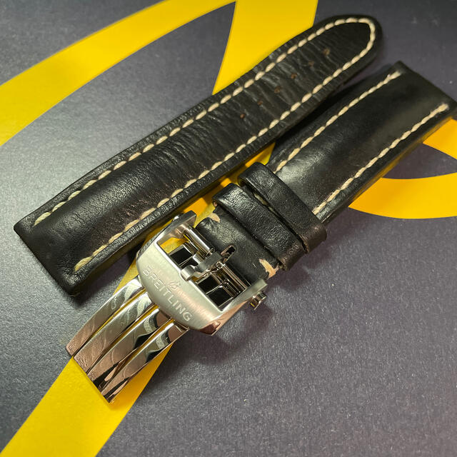 ① 22mm BREITLING ブライトリング カーフレザーベルト Dバックル