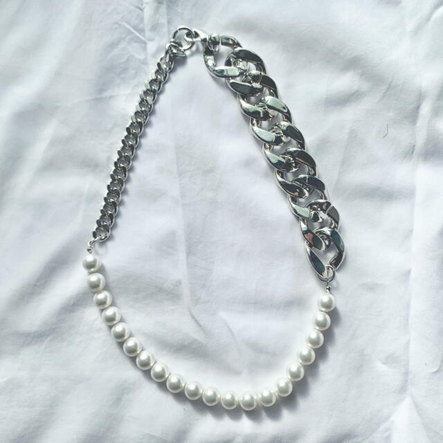 チェーンbig chain pearl necklace