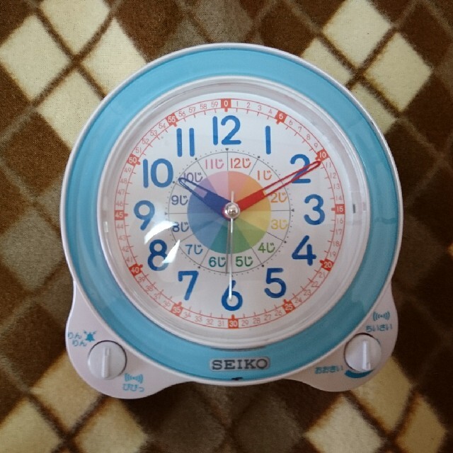 SEIKO(セイコー)の☆知育時計☆ピンク、ブルー インテリア/住まい/日用品のインテリア小物(置時計)の商品写真