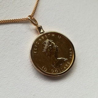 メイプルリーフ金貨（1/4オンス）のコインペンダントトップ・チャーム