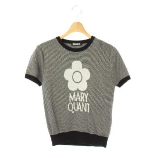 マリークワント(MARY QUANT)のマリークワント MARY QUANT ウール混ロゴ入りニット セーター 半袖 M(ニット/セーター)