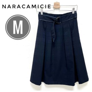 ナラカミーチェ(NARACAMICIE)のNARACAMICIE ナラカミーチェ 膝丈 フレアスカート M ネイビー(ひざ丈スカート)