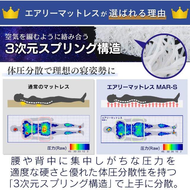 アイリスオーヤマ(アイリスオーヤマ)のアイリスオーヤマ  エアリー マットレス シングル  5cm厚 高反発 インテリア/住まい/日用品のベッド/マットレス(マットレス)の商品写真