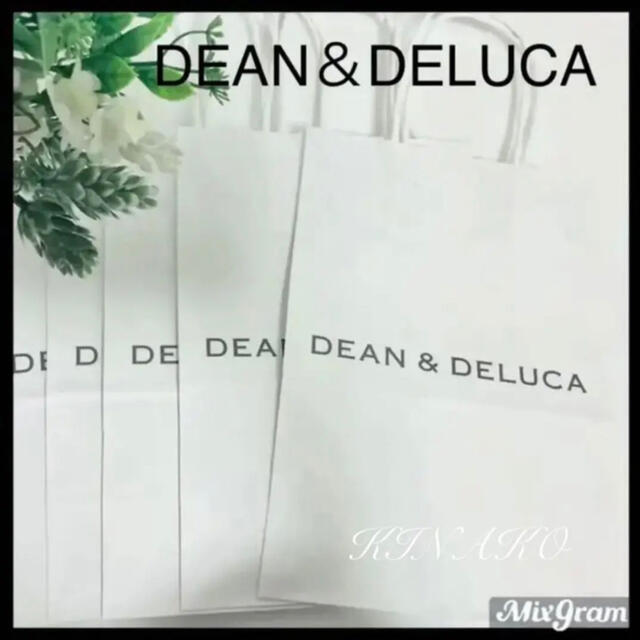 DEAN & DELUCA(ディーンアンドデルーカ)のDEAN&DELUCA 紙袋ホワイト６枚ショッパーショップ袋エコバッグラッピング レディースのバッグ(ショップ袋)の商品写真