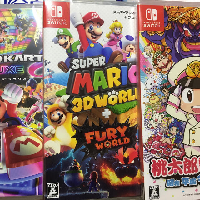新品 マリオカート8、スーパーマリオ3Dワールド、桃太郎電鉄 3本セット