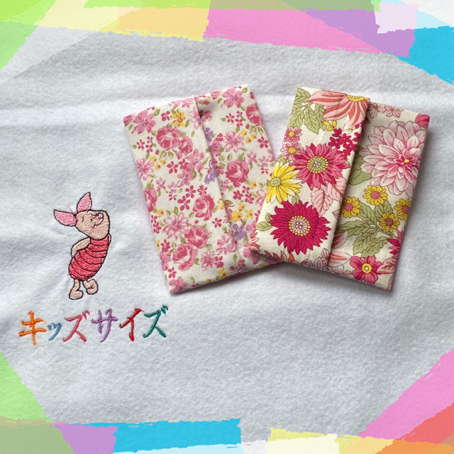 ピンク系花柄　ポケットティッシュケース ハンドメイドのキッズ/ベビー(外出用品)の商品写真