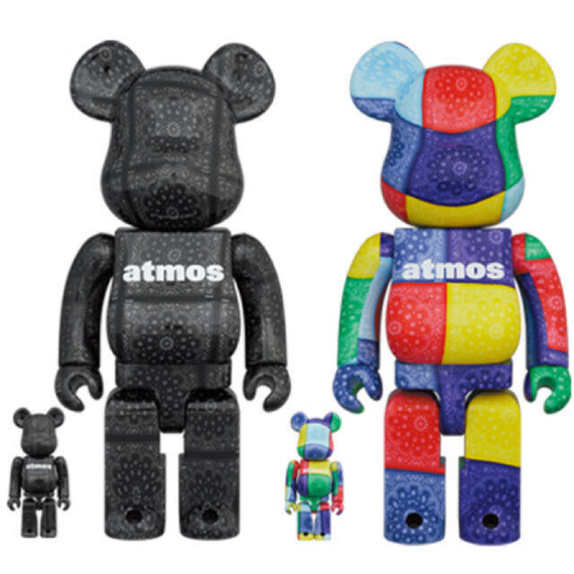 MEDICOM TOY(メディコムトイ)のBE@RBRICK atmos BANDANA 100％ & 400％ セット エンタメ/ホビーのフィギュア(その他)の商品写真