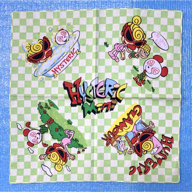 HYSTERIC MINI(ヒステリックミニ)のヒスミニ☆正規品☆新品☆バンダナ☆ハンカチ☆ランチクロス☆お弁当☆グリーン系 キッズ/ベビー/マタニティのこども用ファッション小物(その他)の商品写真