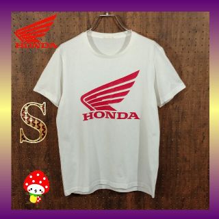 ホンダ(ホンダ)のHONDA ホンダ ホワイト ビックロゴ Tシャツ S GU カットソー(Tシャツ/カットソー(半袖/袖なし))