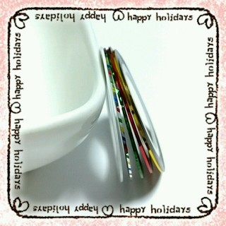 クリスマスカラー ネイルアート用 ラインテープ カラーミックス 5本セット(デコパーツ)