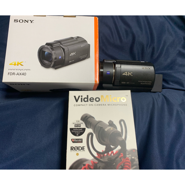 注目ショップ SONY VideoMicro FDR-AX40(B)RODE SONY 4Kビデオカメラ