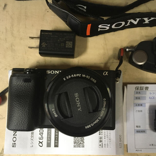 SONY(ソニー)のSony a6400 本体　マイク　充電器 スマホ/家電/カメラのカメラ(ミラーレス一眼)の商品写真