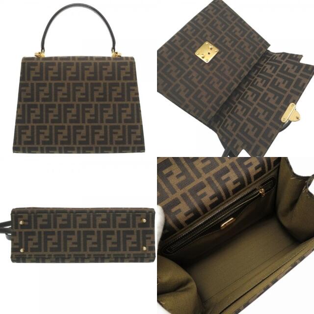 激安通販の - FENDI フェンディ ブラック ブラウン キャンバス ズッカ