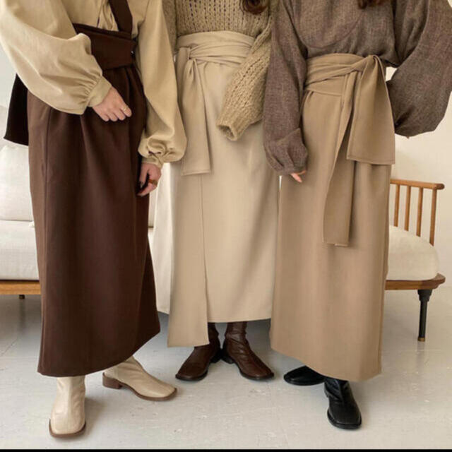 lawgy original wrap skirt brown レディースのスカート(ロングスカート)の商品写真